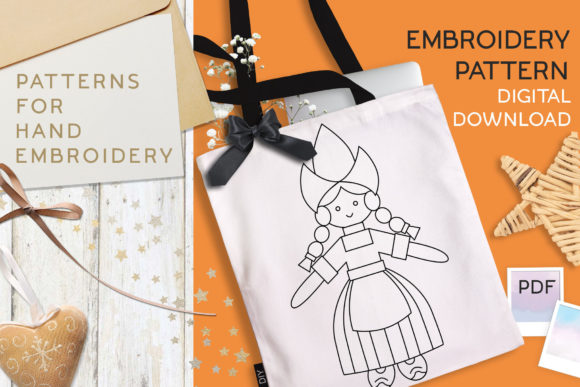 A Dutch Girl Embroidery Pattern for Handmade Products