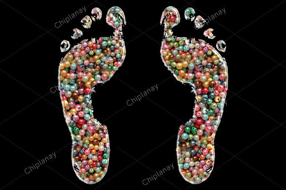 Feet Footprint Beads Colorful Embroidery Review