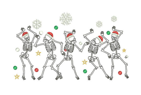 Merry Christmas Dancing Skeletons Embroidery Review