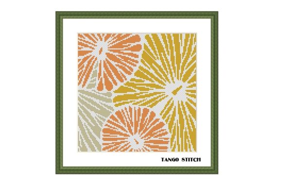 Yellow Orange Simple Embroidery Flower Review for Craft Fair Products